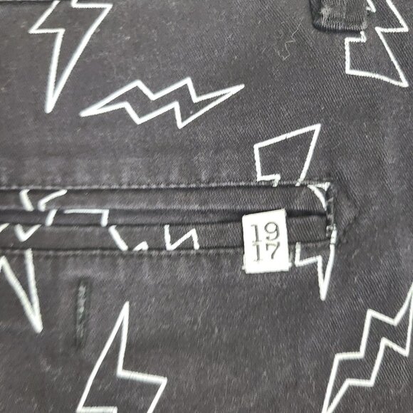 Sovereign Code Mens Shorts XL Beach Biz‎ Black Colorful Lightning Bolt Shorts - Picture 8 of 9